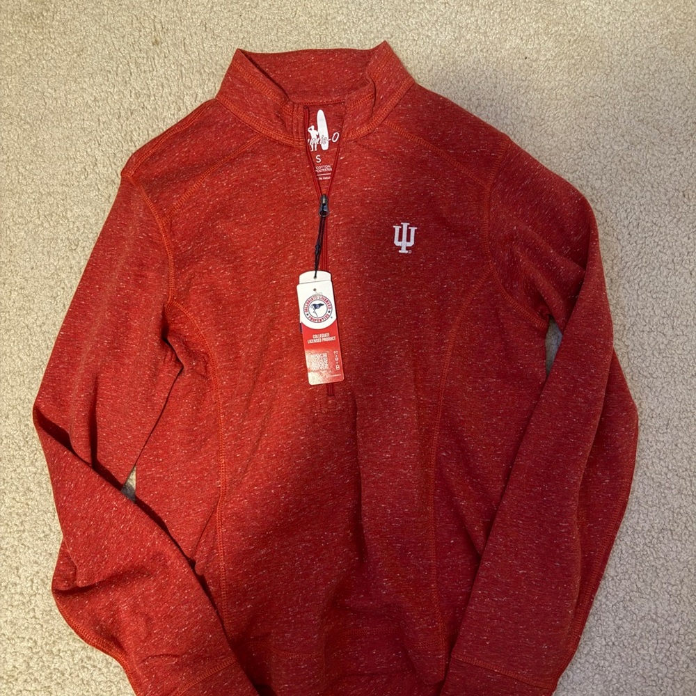 Levi's Red Heather Indiana University Quarter-Zip Sweater